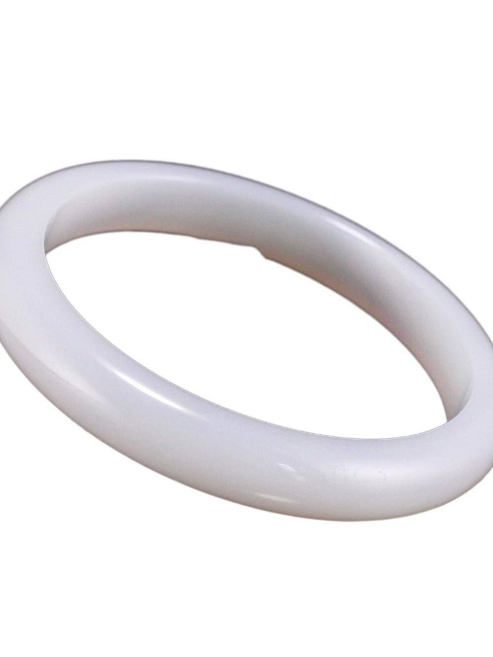 Natural White Agate Bangle 38.2g 62mm ID Icy Chalcedony Stone Bracelet a005